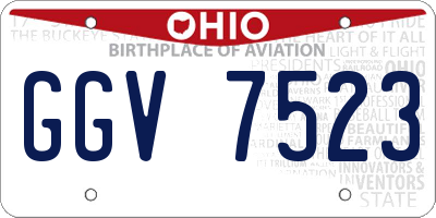 OH license plate GGV7523