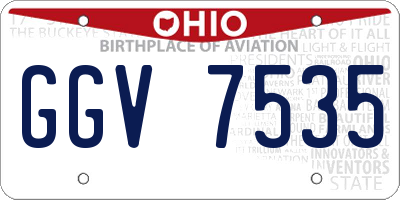 OH license plate GGV7535