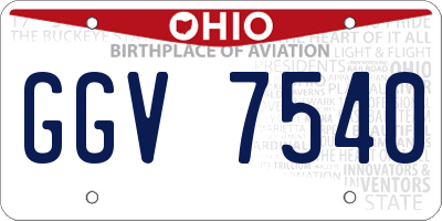 OH license plate GGV7540