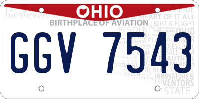 OH license plate GGV7543