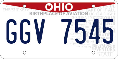 OH license plate GGV7545