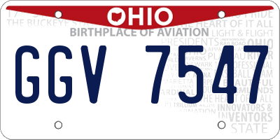 OH license plate GGV7547