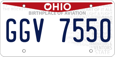 OH license plate GGV7550
