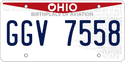 OH license plate GGV7558