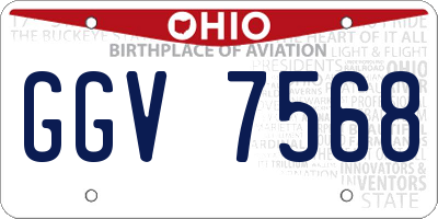 OH license plate GGV7568