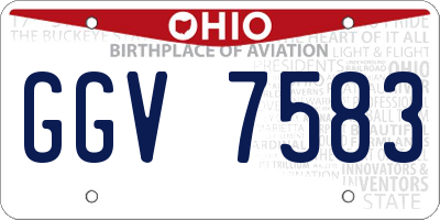 OH license plate GGV7583