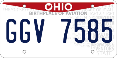 OH license plate GGV7585
