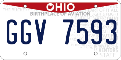 OH license plate GGV7593
