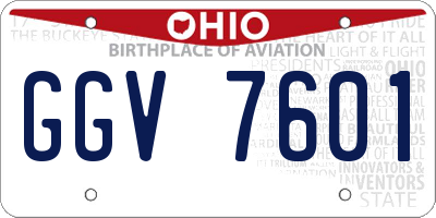 OH license plate GGV7601