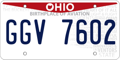 OH license plate GGV7602