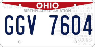 OH license plate GGV7604