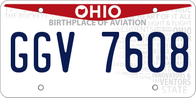 OH license plate GGV7608