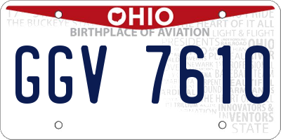 OH license plate GGV7610