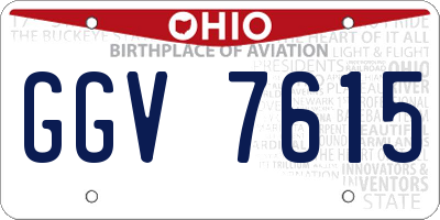 OH license plate GGV7615