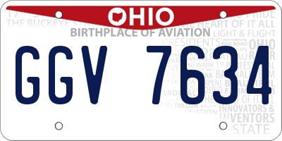 OH license plate GGV7634