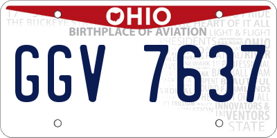 OH license plate GGV7637