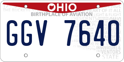 OH license plate GGV7640