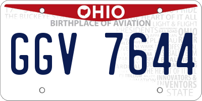 OH license plate GGV7644