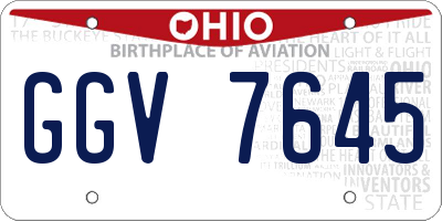 OH license plate GGV7645