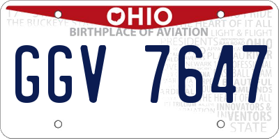 OH license plate GGV7647