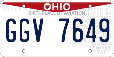 OH license plate GGV7649