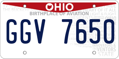 OH license plate GGV7650