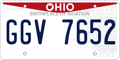 OH license plate GGV7652