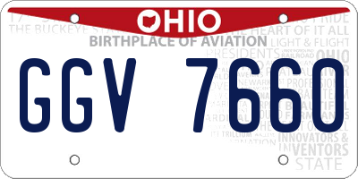 OH license plate GGV7660