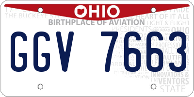 OH license plate GGV7663