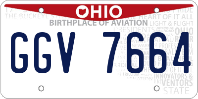 OH license plate GGV7664