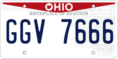 OH license plate GGV7666