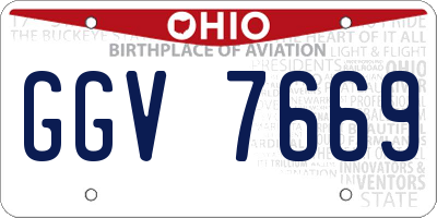 OH license plate GGV7669