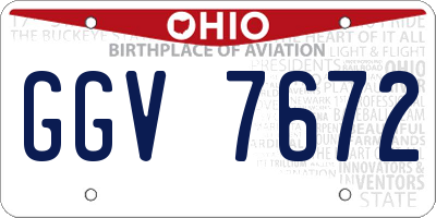 OH license plate GGV7672
