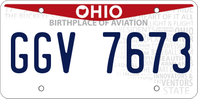 OH license plate GGV7673