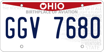 OH license plate GGV7680