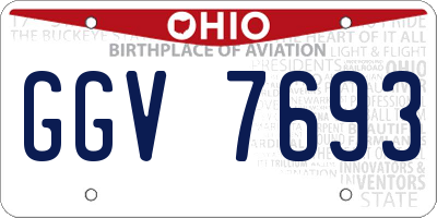 OH license plate GGV7693