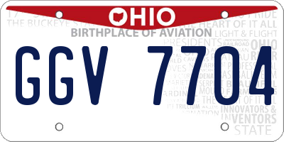 OH license plate GGV7704