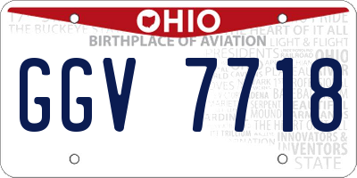 OH license plate GGV7718