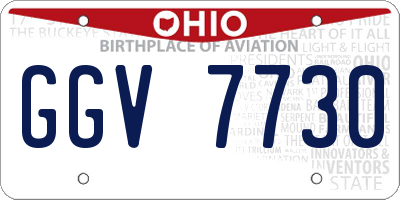OH license plate GGV7730
