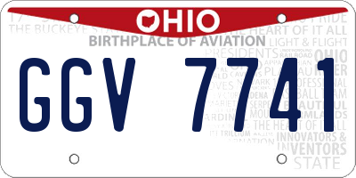 OH license plate GGV7741