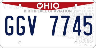 OH license plate GGV7745