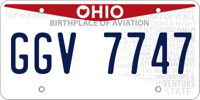 OH license plate GGV7747