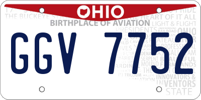 OH license plate GGV7752