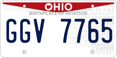 OH license plate GGV7765