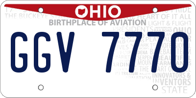 OH license plate GGV7770