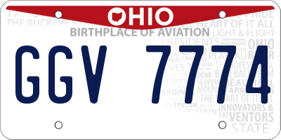 OH license plate GGV7774