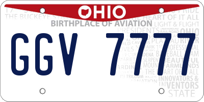 OH license plate GGV7777