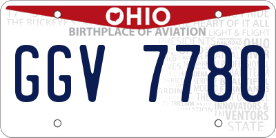 OH license plate GGV7780