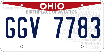 OH license plate GGV7783