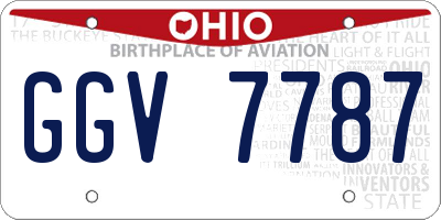 OH license plate GGV7787